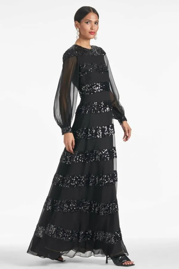 Sachin and Babi Brenda Gown 8211 Black Black Women Plus Sizes