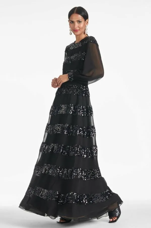Sachin and Babi Brenda Gown 8211 Black Black Women Plus Sizes