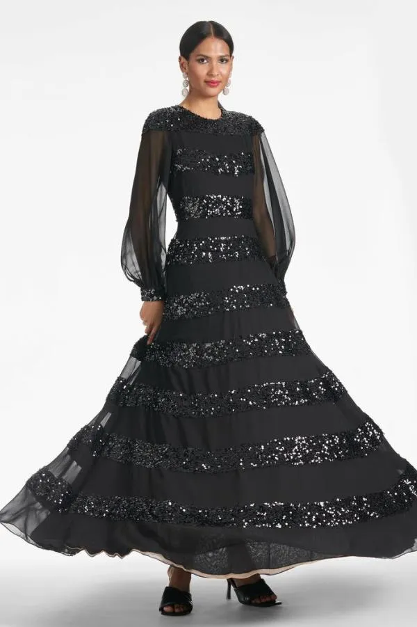 Sachin and Babi Brenda Gown 8211 Black Black Women Plus Sizes
