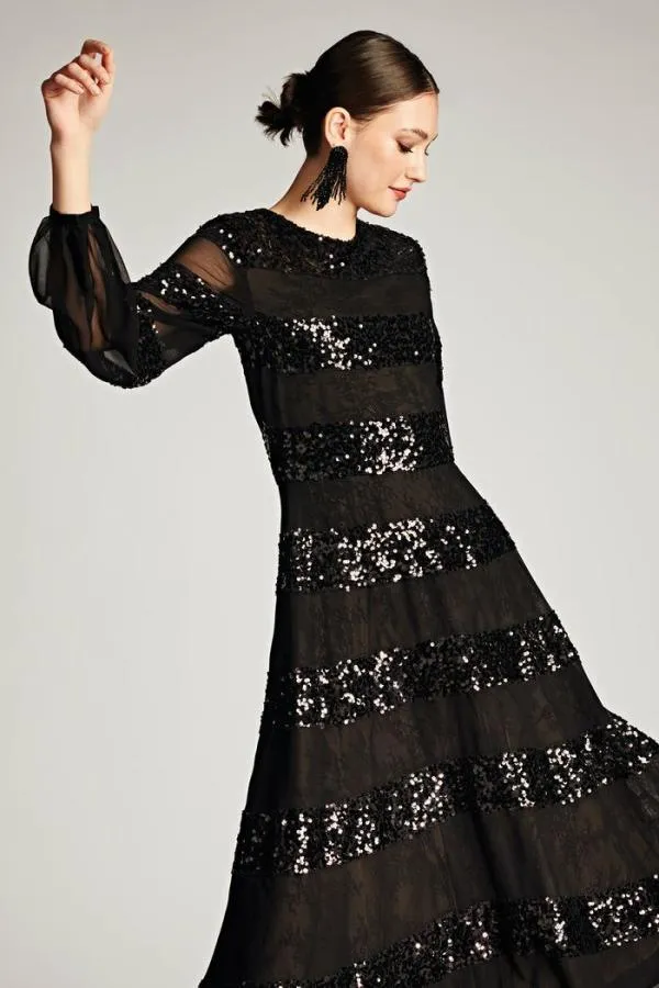 Sachin and Babi Brenda Gown 8211 Black Black Women Plus Sizes