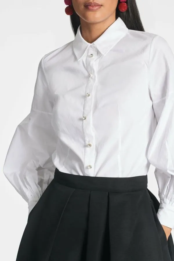 Sachin and Babi Elizabeth Top 8211 White White Women Plus Sizes