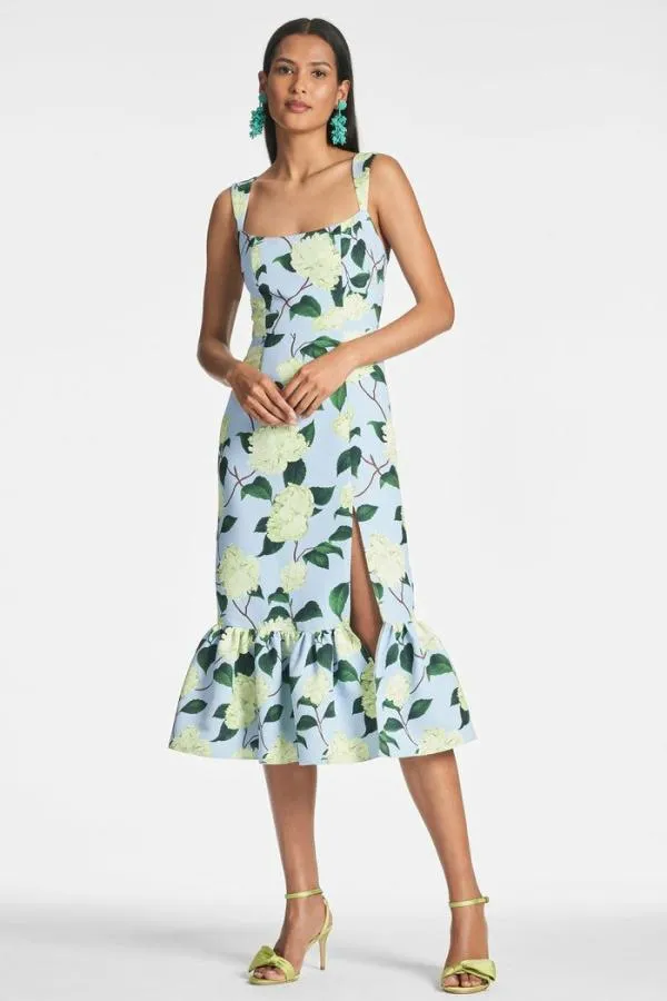 Sachin and Babi Laura Dress 8211 Sky Citrine Peonies Sky Citrine Peonies Women Midi