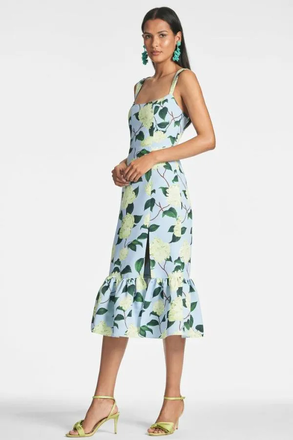 Sachin and Babi Laura Dress 8211 Sky Citrine Peonies Sky Citrine Peonies Women Midi