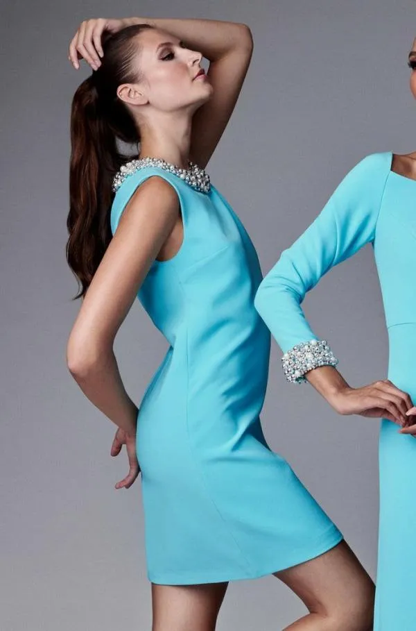 Sachin and Babi Liz Dress 8211 Swiss Blue Swiss Blue Women Mini