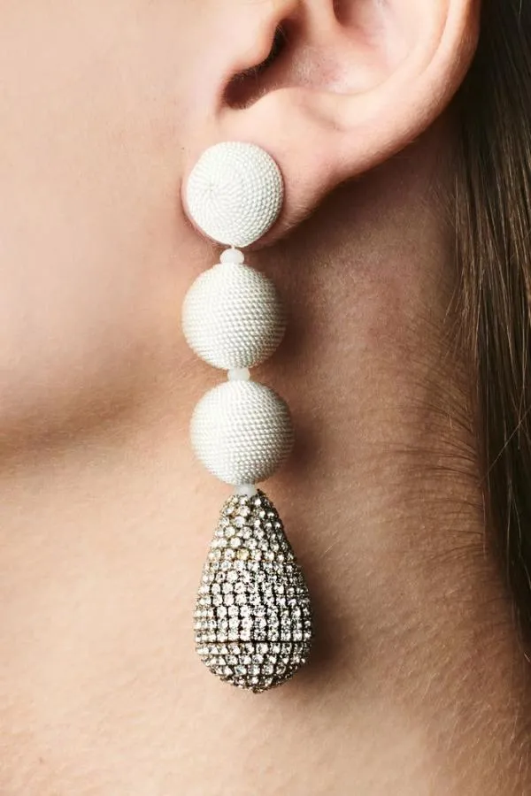 Sachin and Babi Maeve Earrings 8211 Thread Crystals Ivory Clear Crystal Women Earrings Sachin and Babi Maeve Earrings 8211 Thread Crystals Ivory Clear Crystal Women Earrings