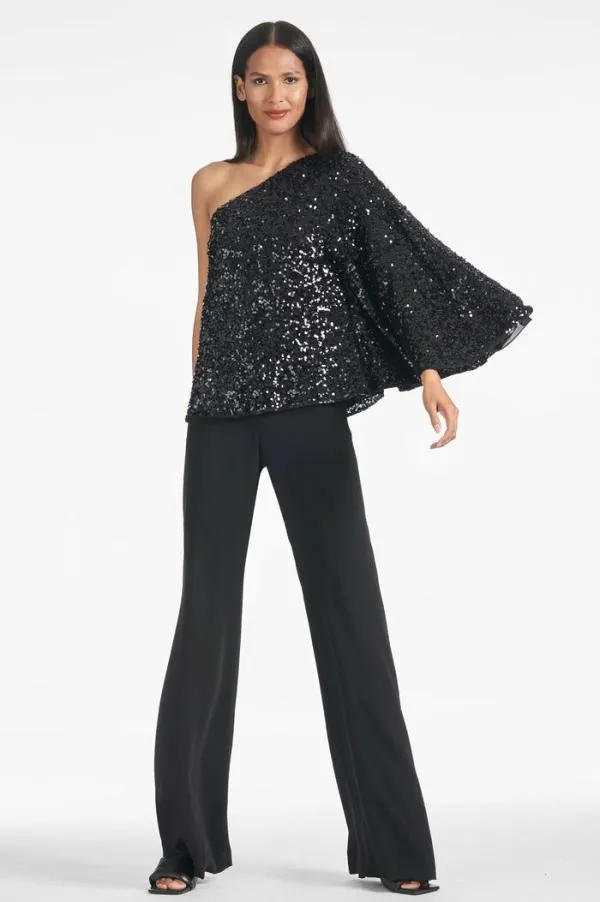 Sachin and Babi Morgan Top 8211 Black Sequins Black Women Plus Sizes