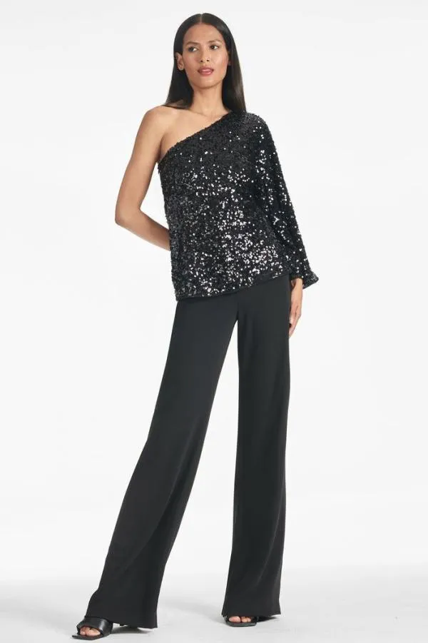 Sachin and Babi Morgan Top 8211 Black Sequins Black Women Plus Sizes