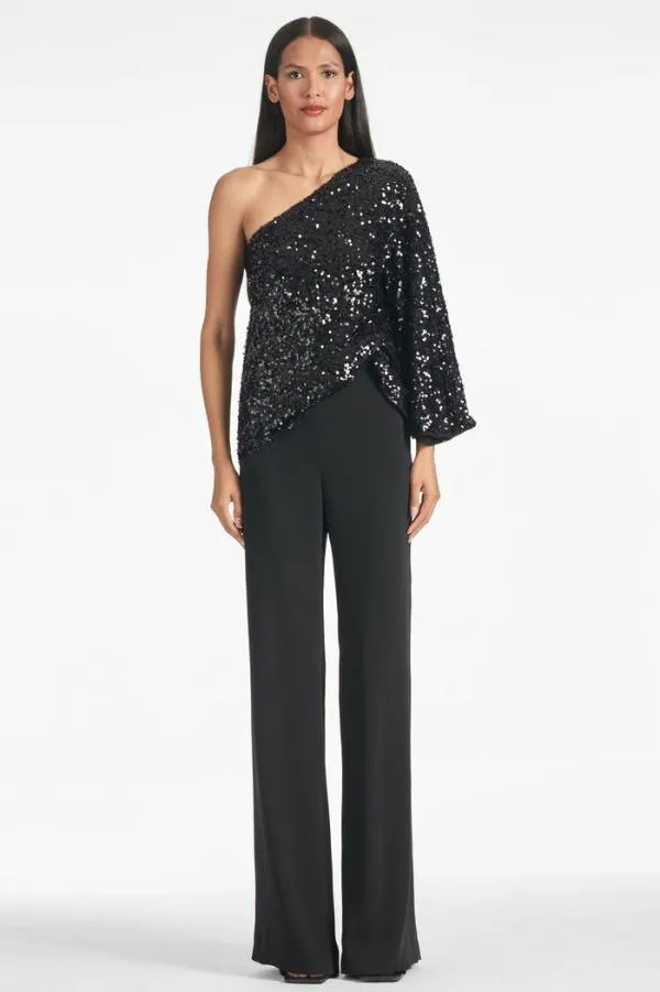 Sachin and Babi Morgan Top 8211 Black Sequins Black Women Plus Sizes