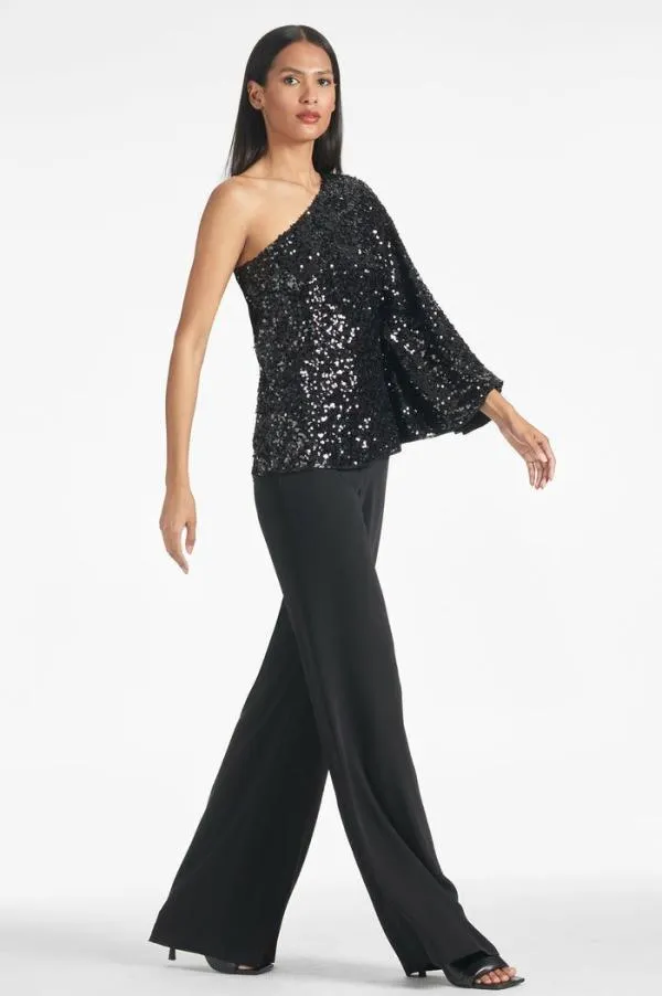 Sachin and Babi Morgan Top 8211 Black Sequins Black Women Plus Sizes