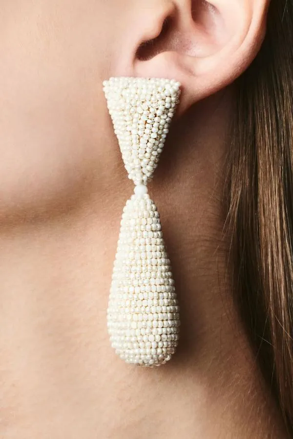 Sachin and Babi Rhea Earrings 8211 Smooth Beads Ivory Women Earrings