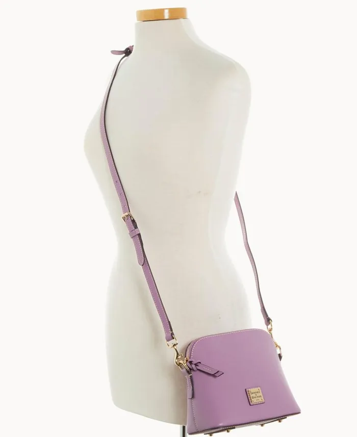Saffiano Domed Crossbody Light Mauve Woman Dooney and Bourke Crossbodies Saffiano Domed Crossbody Light Mauve Woman Dooney and Bourke Crossbodies