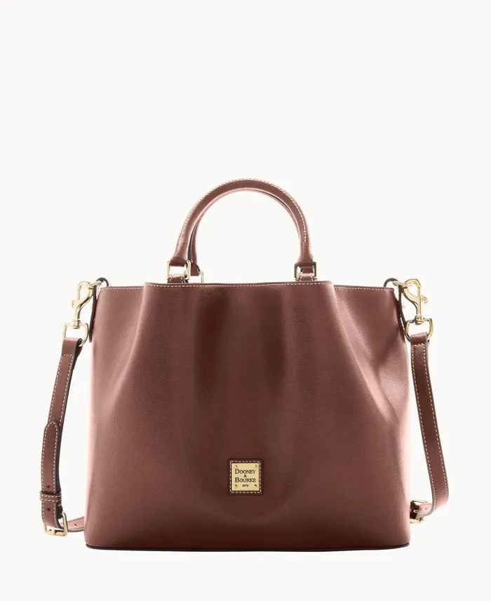 Saffiano Large Barlow Amber Woman Dooney and Bourke Satchels