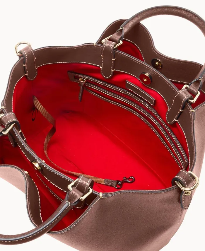 Saffiano Large Barlow Amber Woman Dooney and Bourke Satchels Saffiano Large Barlow Amber Woman Dooney and Bourke Satchels