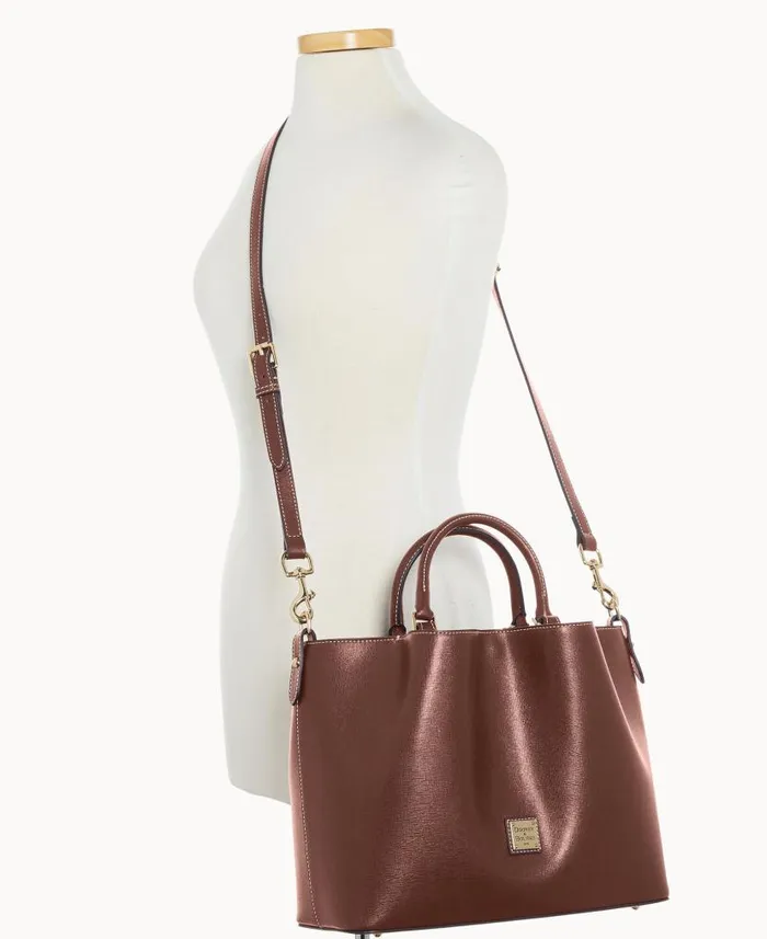 Saffiano Large Barlow Amber Woman Dooney and Bourke Satchels Saffiano Large Barlow Amber Woman Dooney and Bourke Satchels