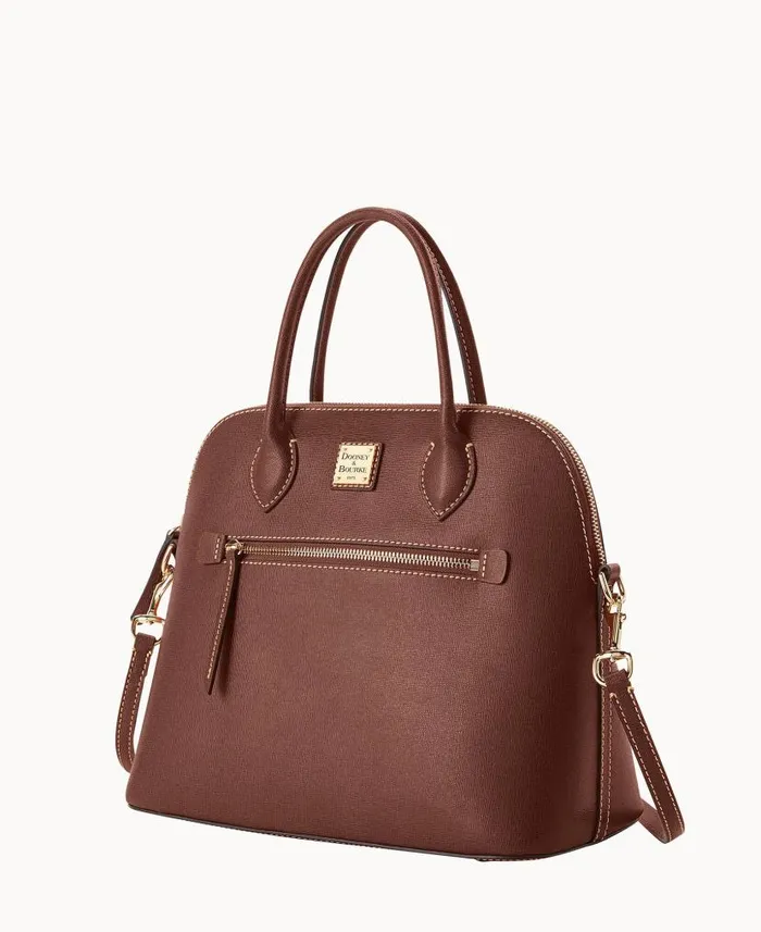 Saffiano Large Domed Satchel Amber Woman Dooney and Bourke Satchels Saffiano Large Domed Satchel Amber Woman Dooney and Bourke Satchels