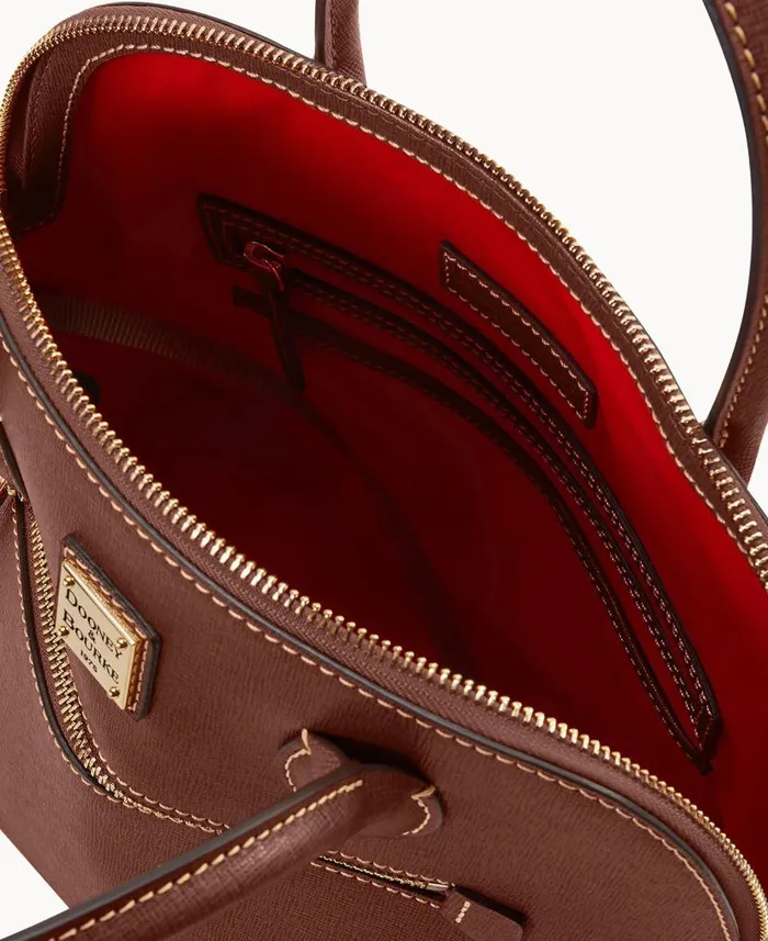 Saffiano Large Domed Satchel Amber Woman Dooney and Bourke Satchels Saffiano Large Domed Satchel Amber Woman Dooney and Bourke Satchels
