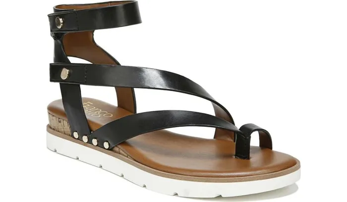 Sandals Women Franco Sarto Franco Daven Gladiator Sandal Black Faux Leather
