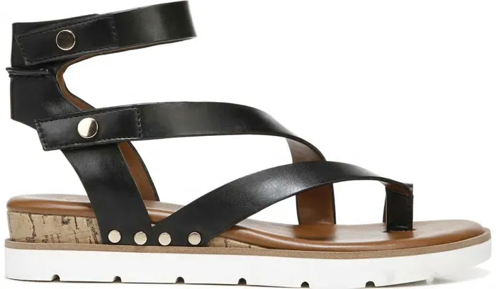 Sandals Women Franco Sarto Franco Daven Gladiator Sandal Black Faux Leather