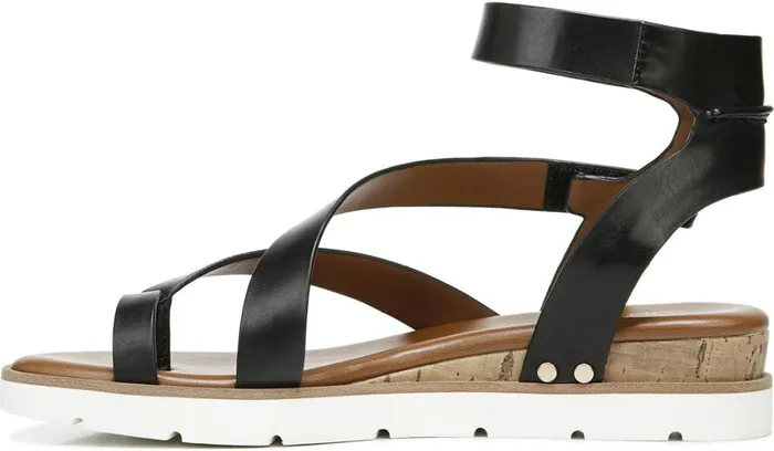 Sandals Women Franco Sarto Franco Daven Gladiator Sandal Black Faux Leather