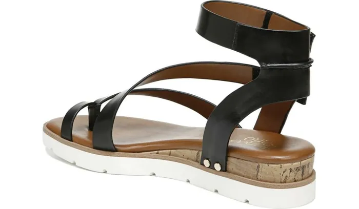 Sandals Women Franco Sarto Franco Daven Gladiator Sandal Black Faux Leather
