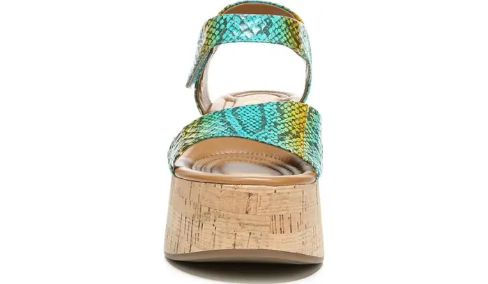 Sandals Women Franco Sarto Sarto Demi 3 Platform Wedge Sandal Aqua Multi Leather