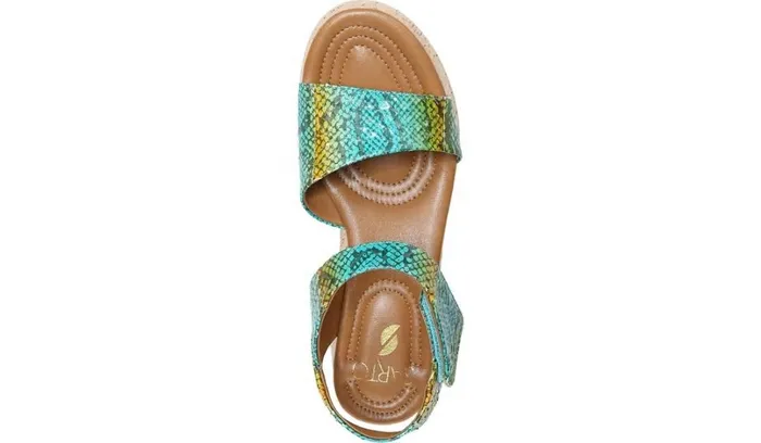 Sandals Women Franco Sarto Sarto Demi 3 Platform Wedge Sandal Aqua Multi Leather