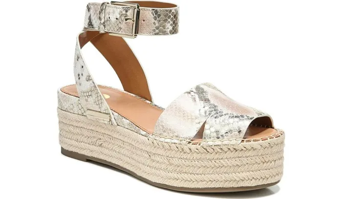 Sandals Women Franco Sarto Sarto Lexie Espadrille Platform Sandal Dusty Rose Snake Leather