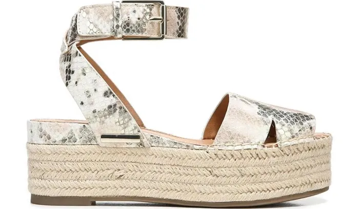 Sandals Women Franco Sarto Sarto Lexie Espadrille Platform Sandal Dusty Rose Snake Leather