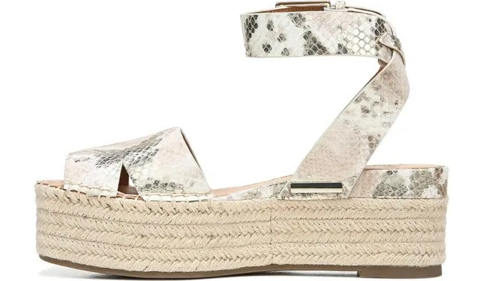 Sandals Women Franco Sarto Sarto Lexie Espadrille Platform Sandal Dusty Rose Snake Leather
