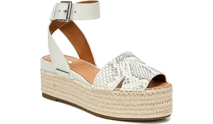 Sandals Women Franco Sarto Sarto Lexie Espadrille Platform Sandal Natural Snake Print Leather