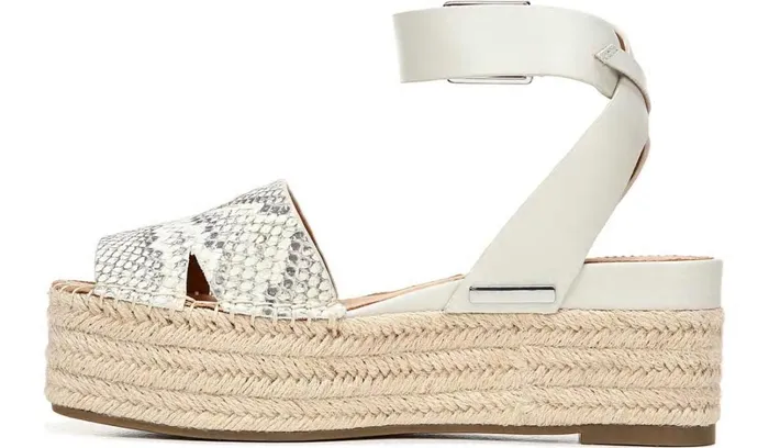 Sandals Women Franco Sarto Sarto Lexie Espadrille Platform Sandal Natural Snake Print Leather
