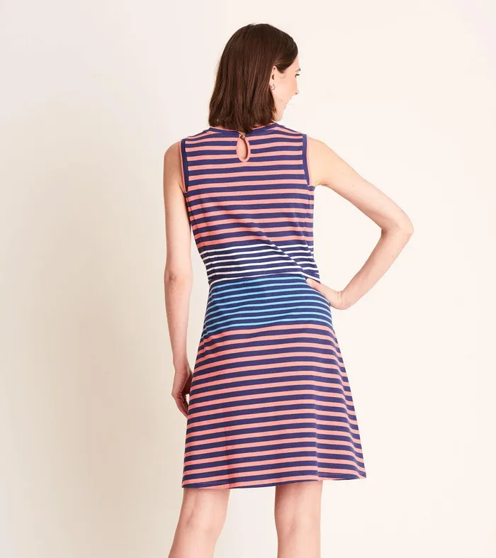 Sarah Dress 8211 Navy And Coral Stripes Hatley