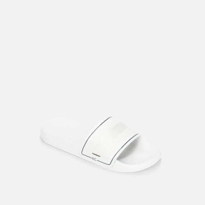 Screen Mixed Slide White Men Kenneth Cole Sandals
