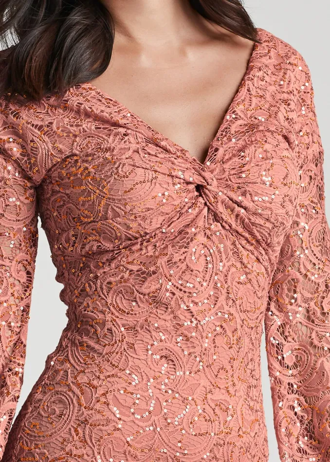 SEQUIN LACE DRESS Blush Women VENUS Party Dresses