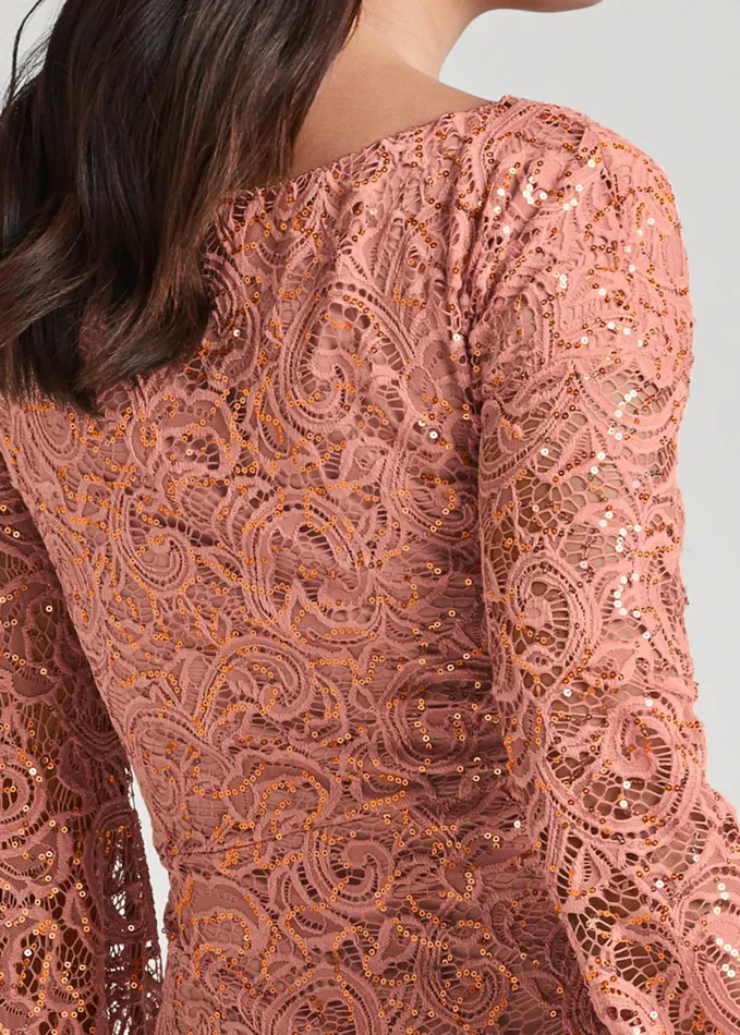 SEQUIN LACE DRESS Blush Women VENUS Party Dresses
