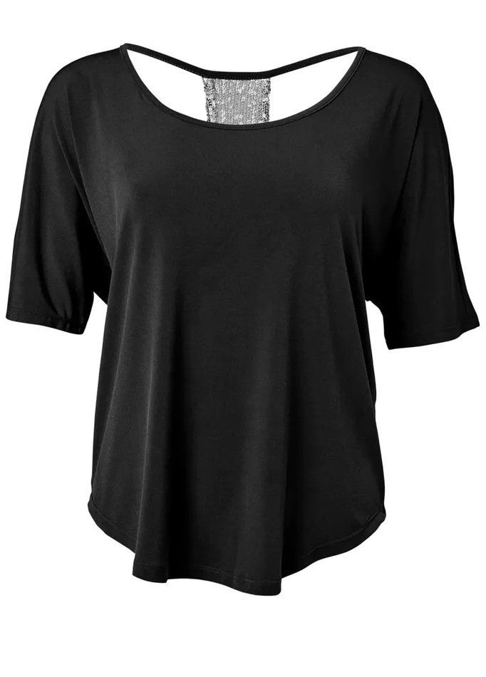 SEQUIN OPEN BACK TOP Black Multi Women VENUS Casual Tops