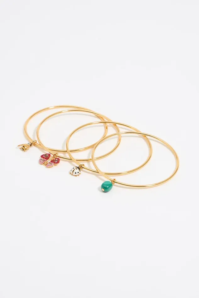 Set Of 4 Bracelets With Gold Ladybug Gold Women Bimba Y Lola Bracelets
