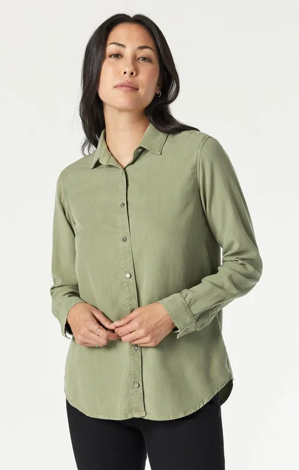 Shelby SemiFitted Shirt In Oil Green Supersoft Chic Women Mavi Jeans Shirts