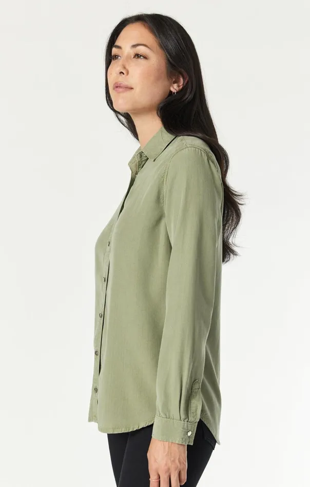 Shelby SemiFitted Shirt In Oil Green Supersoft Chic Women Mavi Jeans Shirts Shelby SemiFitted Shirt In Oil Green Supersoft Chic Women Mavi Jeans Shirts