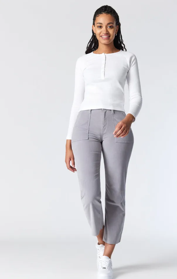 Shelia HighRise Front Pocket Straight In Quarry Cord Women Mavi Jeans Pants Shelia HighRise Front Pocket Straight In Quarry Cord Women Mavi Jeans Pants