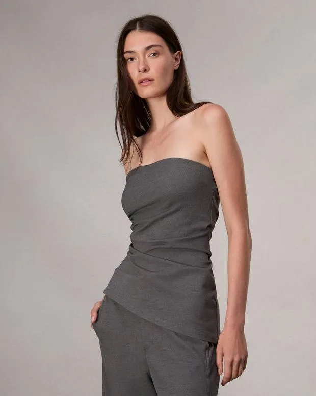Shirts and Tops Women Rag and Bone Irina Strapless Ponte Top Charcoal