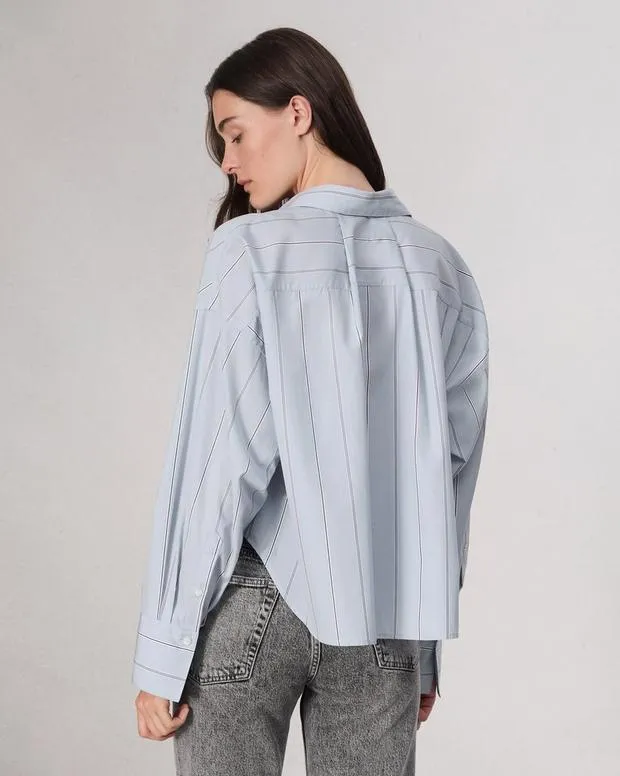 Shirts and Tops Women Rag and Bone Martha Cotton Shirt Light Blue Stripe