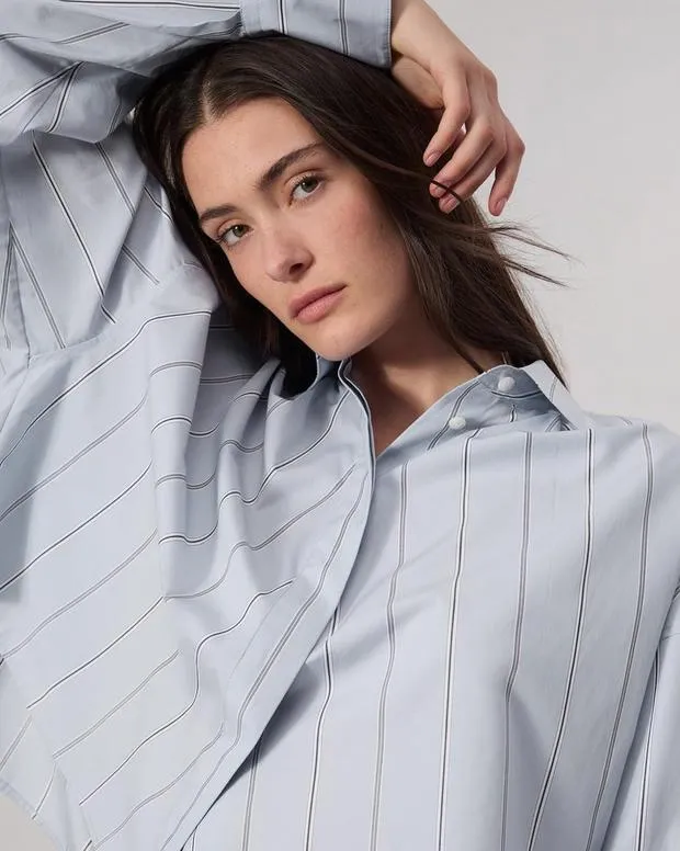 Shirts and Tops Women Rag and Bone Martha Cotton Shirt Light Blue Stripe