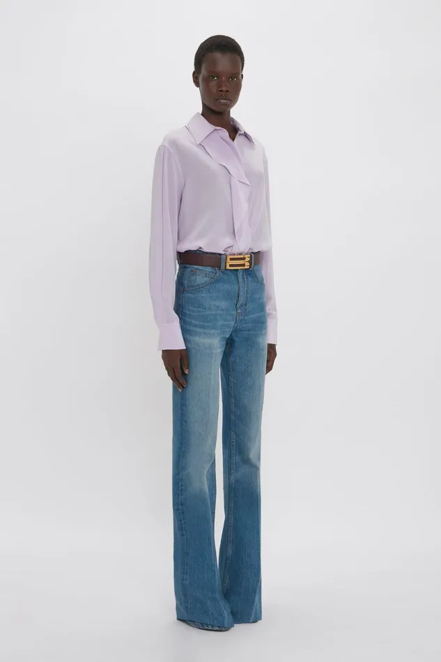 Shirts and Tops Women Victoria Beckham Asymmetric Ruffle Blouse In Petunia