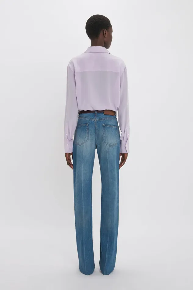 Shirts and Tops Women Victoria Beckham Asymmetric Ruffle Blouse In Petunia