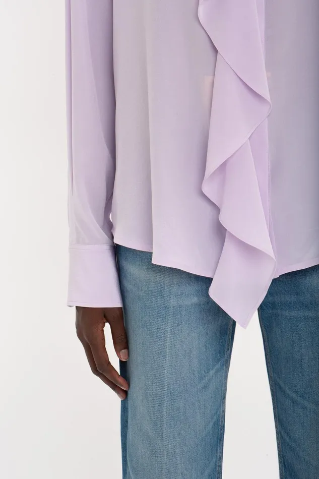Shirts and Tops Women Victoria Beckham Asymmetric Ruffle Blouse In Petunia