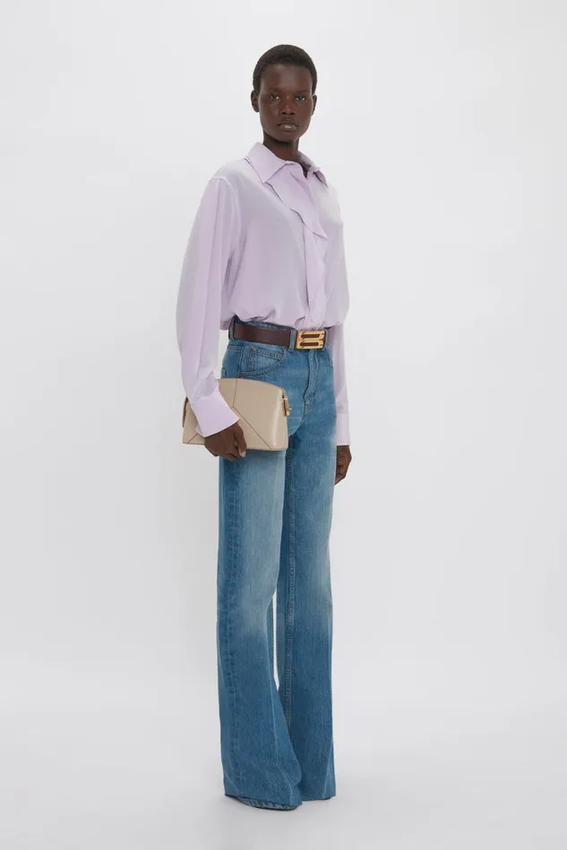 Shirts and Tops Women Victoria Beckham Asymmetric Ruffle Blouse In Petunia