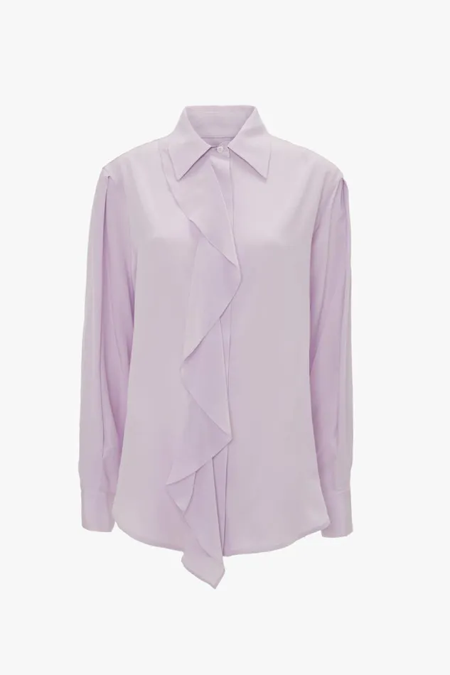 Shirts and Tops Women Victoria Beckham Asymmetric Ruffle Blouse In Petunia