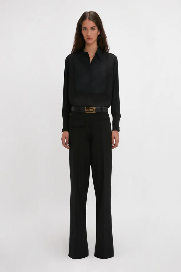 Shirts and Tops Women Victoria Beckham Contrast Bib Shirt In Black
