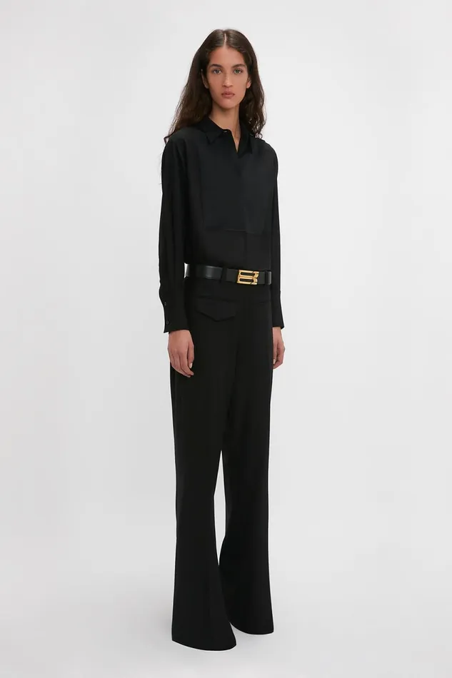 Shirts and Tops Women Victoria Beckham Contrast Bib Shirt In Black